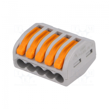 Clema Wago 5 poli cablu litat, cod 222-415