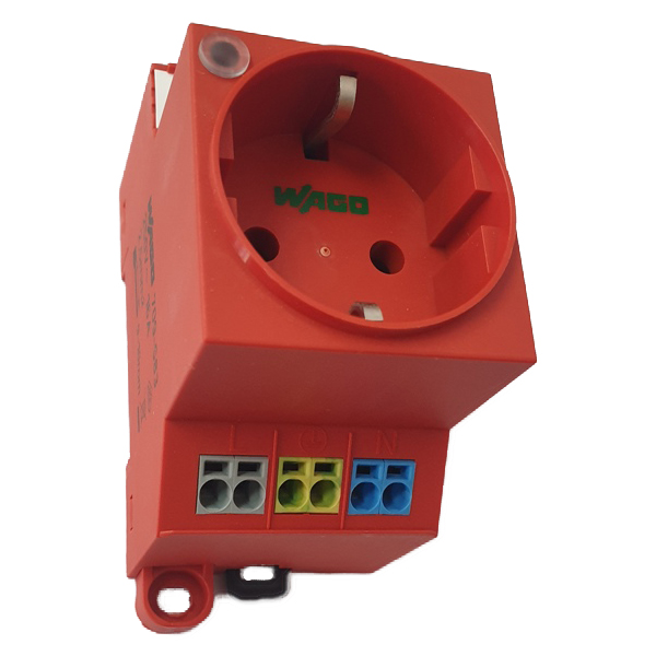 Priza pe sina 16A cu LED WAGO 709-583 ROSU