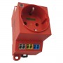 Priza pe sina 16A cu LED WAGO 709-583 ROSU