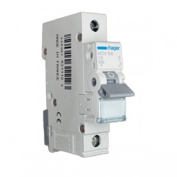 Siguranta automata  1P, 6A, 6kA, curba C, Hager MCN106