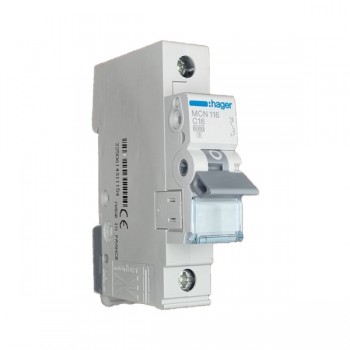 Siguranta automata  1P, 16A, 6kA, curba C, Hager MCN116