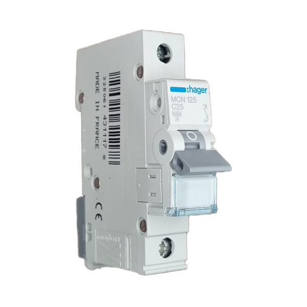 Siguranta automata  1P, 25A, 6kA, curba C, Hager MCN125