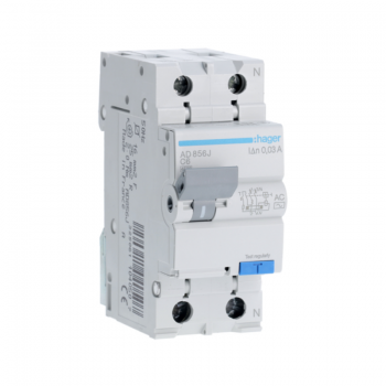 Siguranta automata diferentiala RCBO 1P+N C-6A/30mA tip AC AD856J Hager