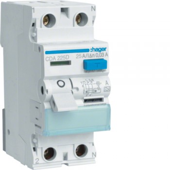 Intrerupator diferential RCCB 1P+N 25A/30mA 6kA tip A CDA225D Hager
