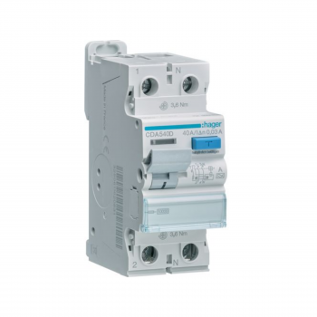 Intrerupator diferential RCCB 2P 40A/30mA 10kA tip A CDA540D Hager