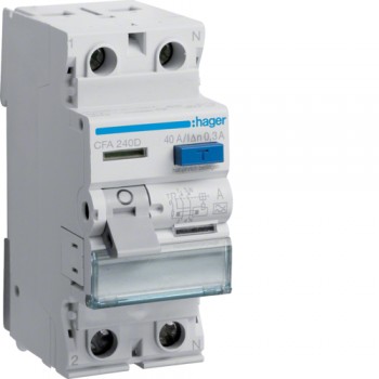 Intrerupator diferential RCCB 1P+N 40A/300mA 6kA tip A CFA240D Hager