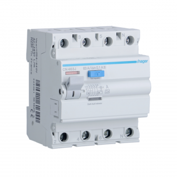 Intrerupator diferential RCCB 4P 63A/100mA 6kA tip A selectiv CN463J Hager