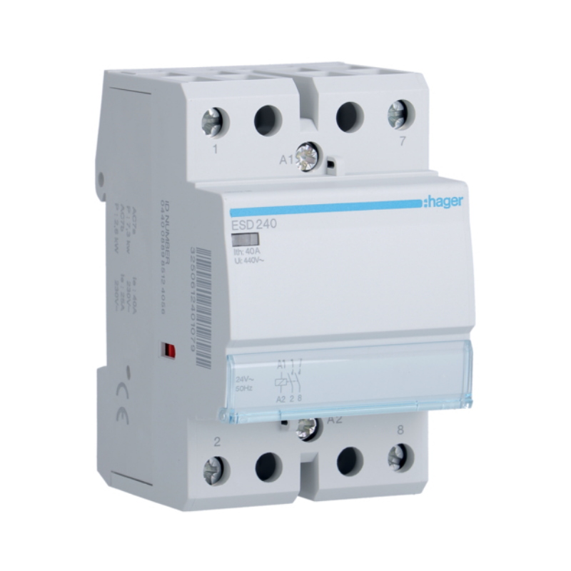 Contactor modular 40A, 2ND, Ub=24V, Hager ESD240