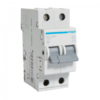 Siguranta automata 2P, 25A, 6kA, curba C, Hager MC225A