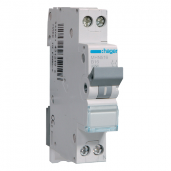 Siguranta automata 1P+N, 16A, 4.5kA, curba B, Hager MHN516
