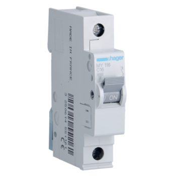 Siguranta automata 1P, 16A, 4.5kA, curba C, Hager MY116