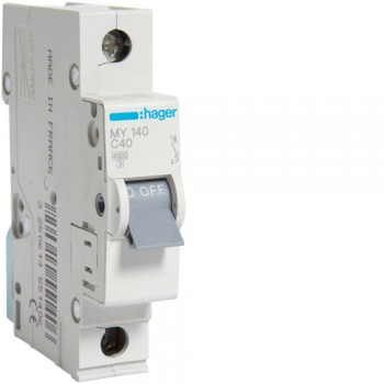 Siguranta automata 1P, 40A, 4.5kA, curba C, Hager MY140