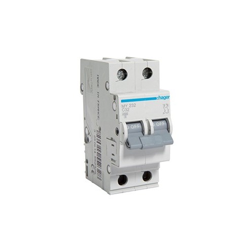 Siguranta automata 2P, 32A, 4.5kA, curba C, Hager MY232