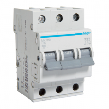 Siguranta automata 3P, 10A, 4.5kA, curba C, Hager MY310