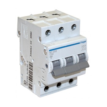 Siguranta automata 3P, 32A, 4.5kA, curba C, Hager MY332