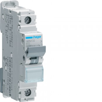 Siguranta automata 1P, 32A, 10kA, curba B, Hager NBN132
