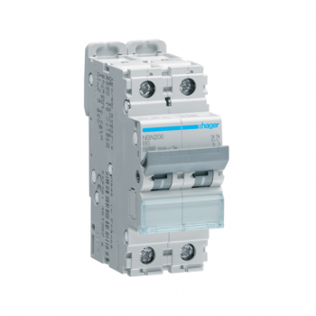 Siguranta automata 2P, 6A, 10kA, curba B, Hager NBN206