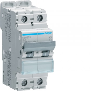 Siguranta automata 2P, 25A, 10kA, curba B, Hager NBN225