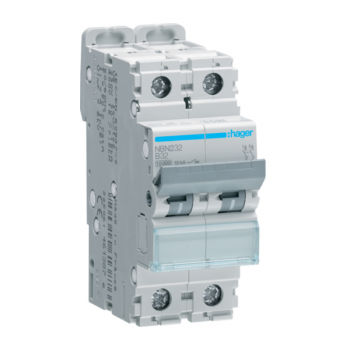 Siguranta automata 2P, 32A, 10kA, curba B, Hager NBN232