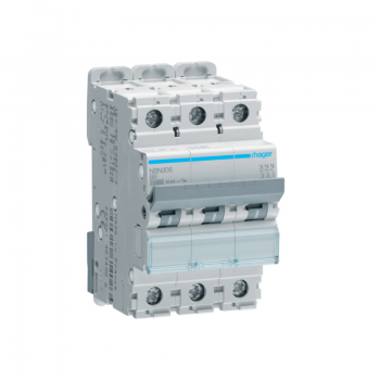 Siguranta automata 3P, 6A, 10kA, curba B, Hager NBN306