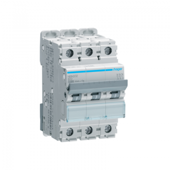 Siguranta automata 3P, 32A, 10kA, curba B, Hager NBN332