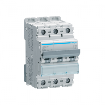 Siguranta automata 3P, 40A, 10kA, curba B, Hager NBN340