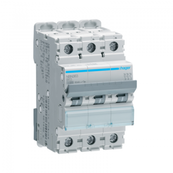 Siguranta automata 3P, 63A, 10kA, curba B, Hager NBN363