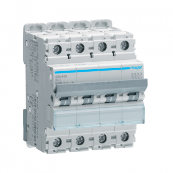Siguranta automata 4P, 40A, 10kA, curba B, Hager NBN440