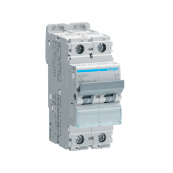 Siguranta automata 2P, 10A, 10kA, curba C, Hager NCN210