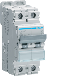 Siguranta automata 2P, 40A, 10kA, curba C, Hager NCN240