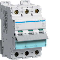 Siguranta automata 3P, 16A, 10kA, curba C, Hager NCN316