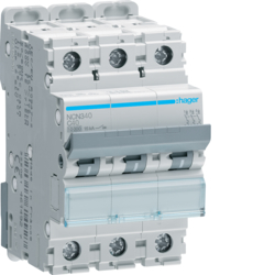Siguranta automata 3P, 40A, 10kA, curba C, Hager NCN340