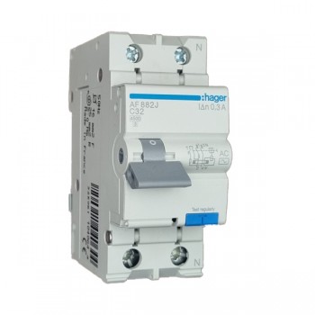 Siguranta automata diferentiala RCBO 1P+N C-32A/300mA tip AC AF882J Hager