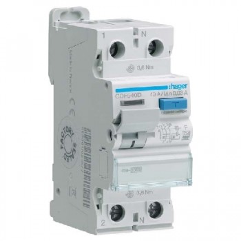 Intrerupator diferential RCCB 1P+N 40A/30mA 10kA tip F CDF540D Hager