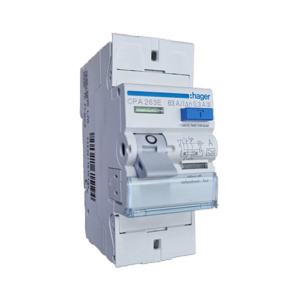 Intrerupator diferential RCCB 2P 63A/300mA tip A selectiv CPA263E Hager