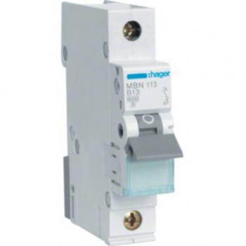 Siguranta automata  1P, 13A, 6kA, curba B, Hager MBN113