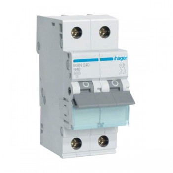 Siguranta automata  2P, 40A, 6kA, curba B, Hager MBN240