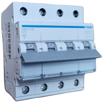Siguranta automata 4P, 10A, 6kA, curba B, Hager MBN410