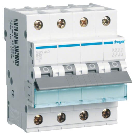 Siguranta automata 4P, 40A, 6kA, curba B, Hager MBN440