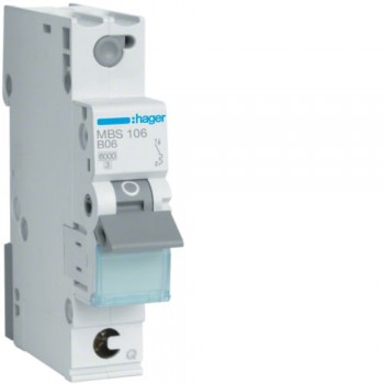 Siguranta automata 1P, 6A, 6kA, curba B, Hager MBS106  quick connect