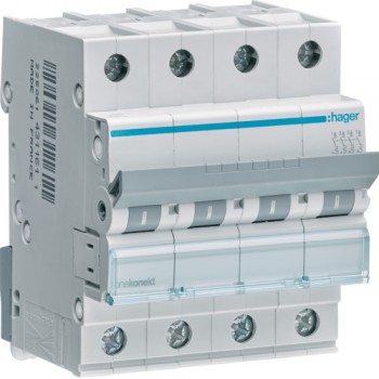 Siguranta automata 4P, 40A, 6kA, curba C, Hager MCN440