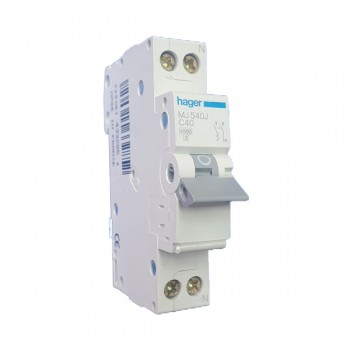 Siguranta automata 1P+N, 40A, 4.5kA, curba C, Hager MJ540A