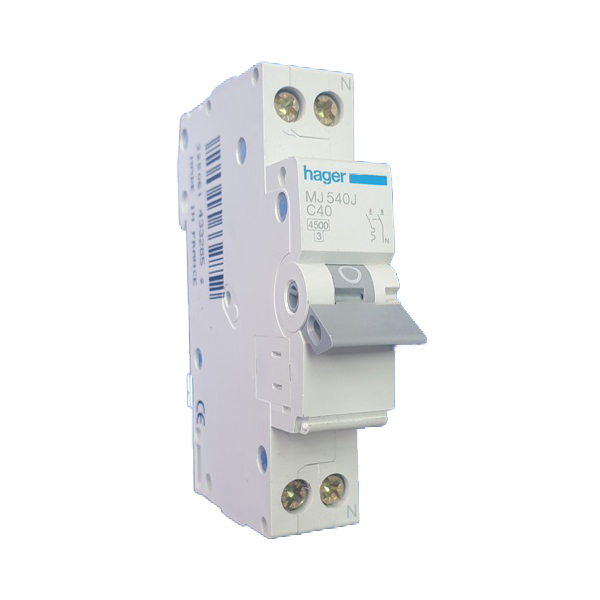 Siguranta automata 1P+N, 40A, 4.5kA, curba C, Hager MJ540A