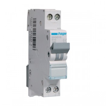 Siguranta automata 1P+N, 16A, 6kA curba B, Hager MKN516