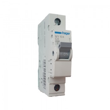 Siguranta automata 1P, 4A, 4.5kA, curba C, Hager MY104