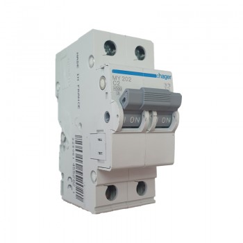 Siguranta automata 2P, 2A, 4.5kA, curba C, Hager MY202