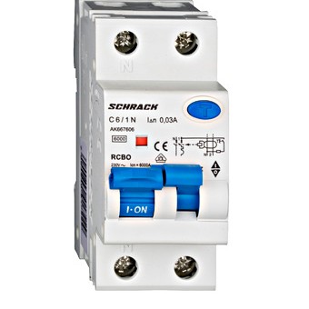 Siguranta automata diferentiala RCBO 1P+N C-6A/30mA tip A AK667606 Schrack