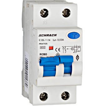 Siguranta automata diferentiala RCBO 1P+N C-20A/30mA tip A AK667620 Schrack