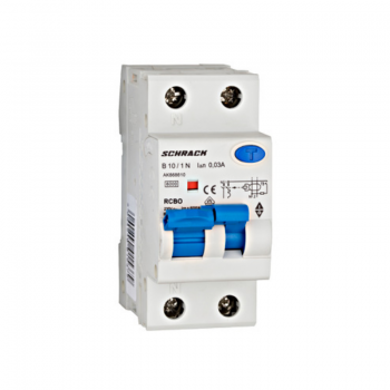 Siguranta automata diferentiala RCBO 1P+N B-10A/30mA tip A AK668610 Schrack