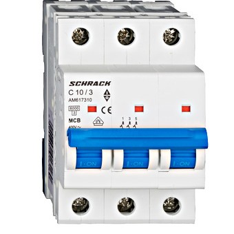 Siguranta automata 3P C 10A 3M 6kA AM617310 Schrack